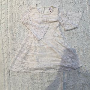 Girls 7/8 cream white lace dress